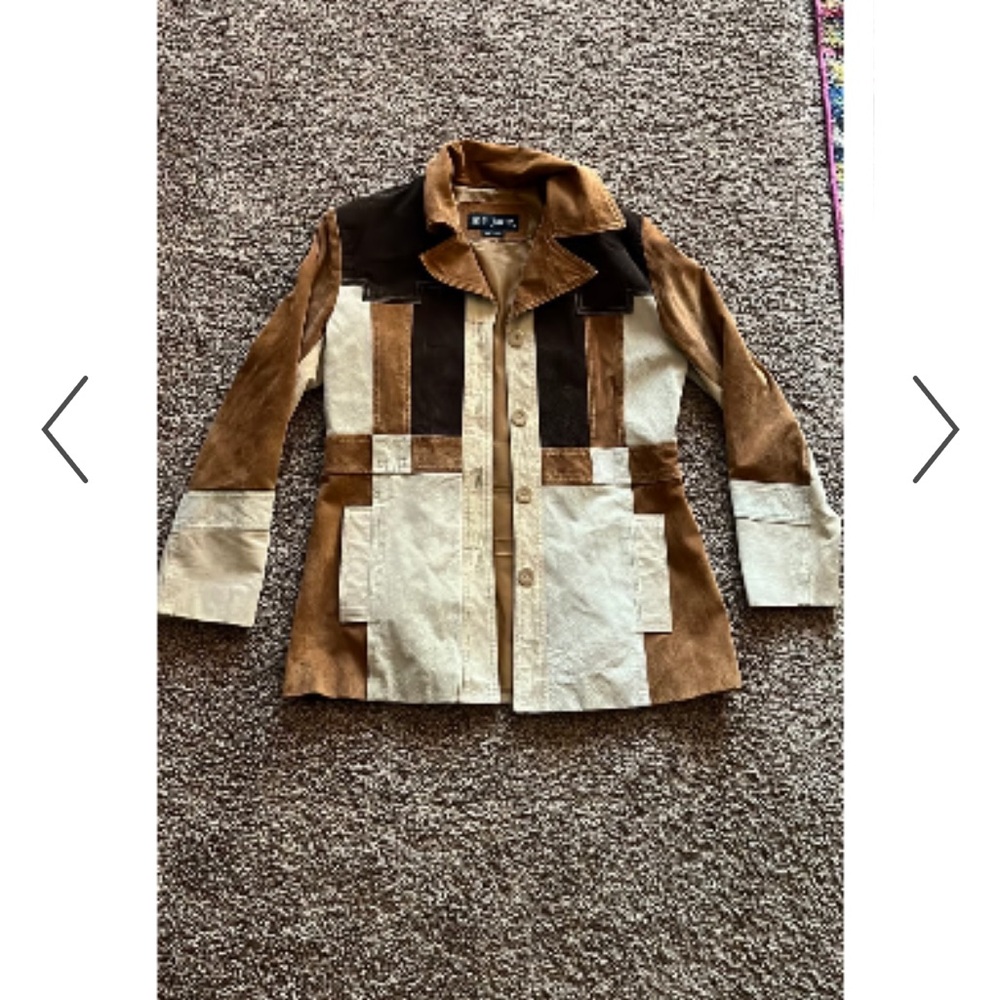 Brown And Cream Patchwork Jacket - image 1